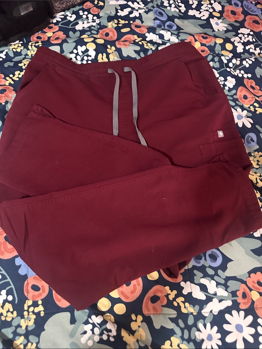 Men's Burgundy Drawstring Pants